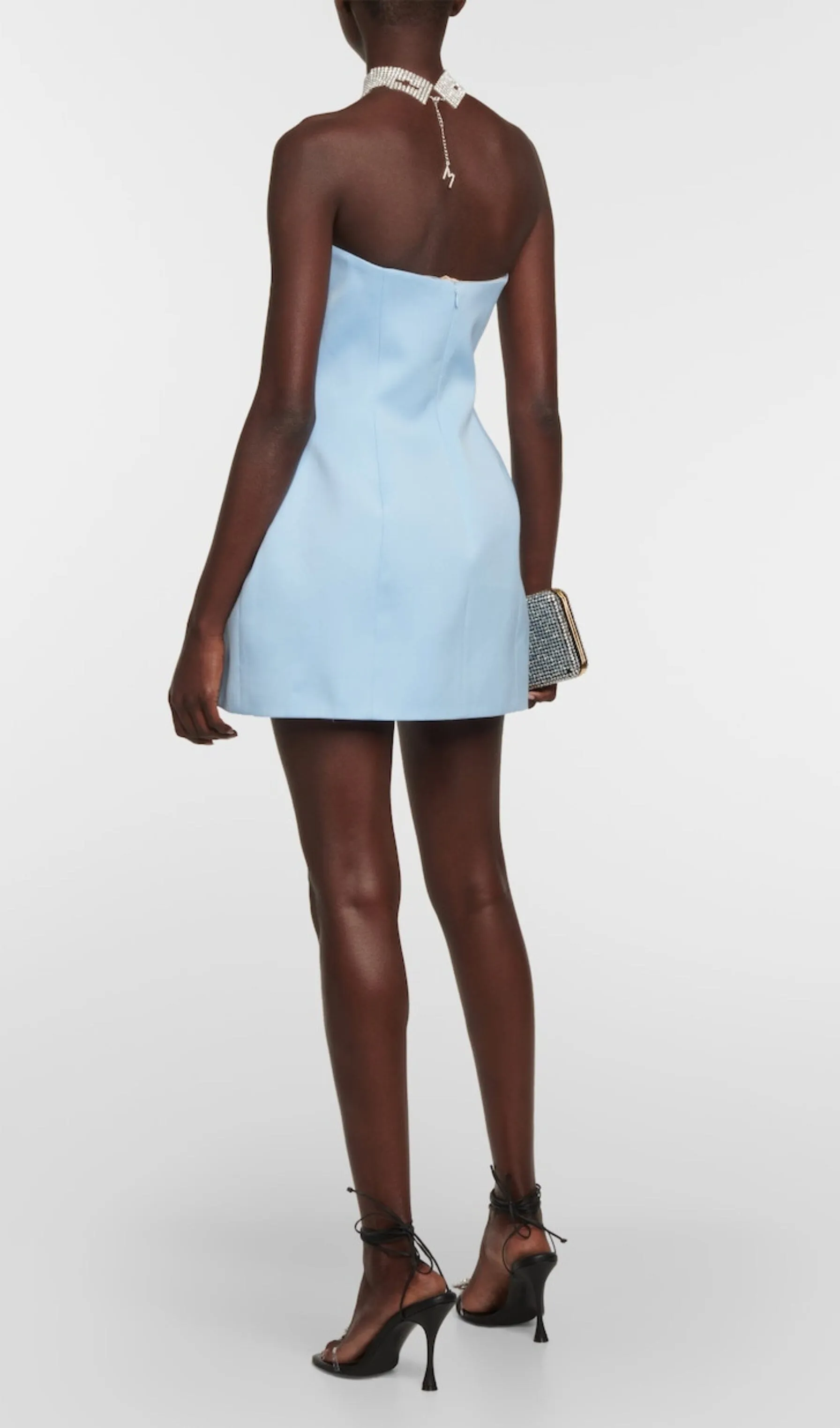 STRAPLESS CUTOUT MINI DRESS IN BLUE Gloria Lanvin