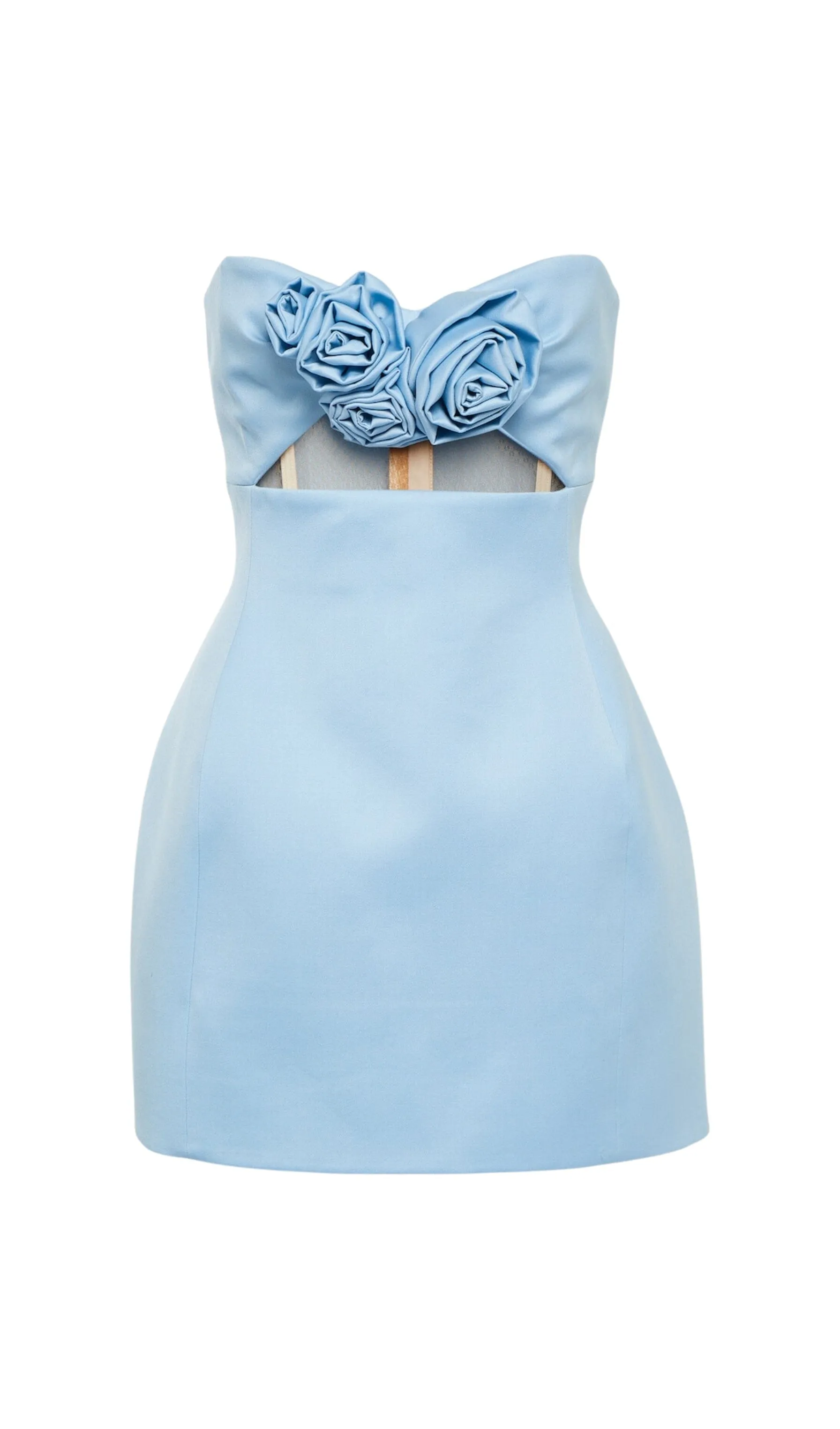 STRAPLESS CUTOUT MINI DRESS IN BLUE Gloria Lanvin