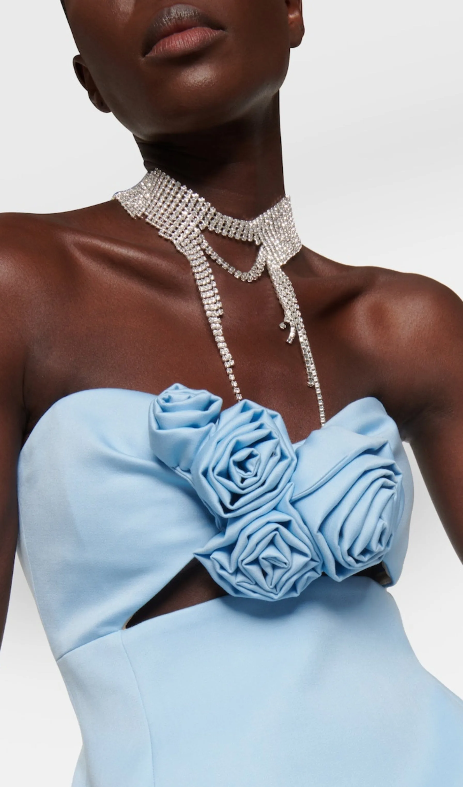 STRAPLESS CUTOUT MINI DRESS IN BLUE Gloria Lanvin