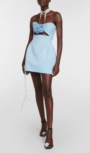 STRAPLESS CUTOUT MINI DRESS IN BLUE Gloria Lanvin