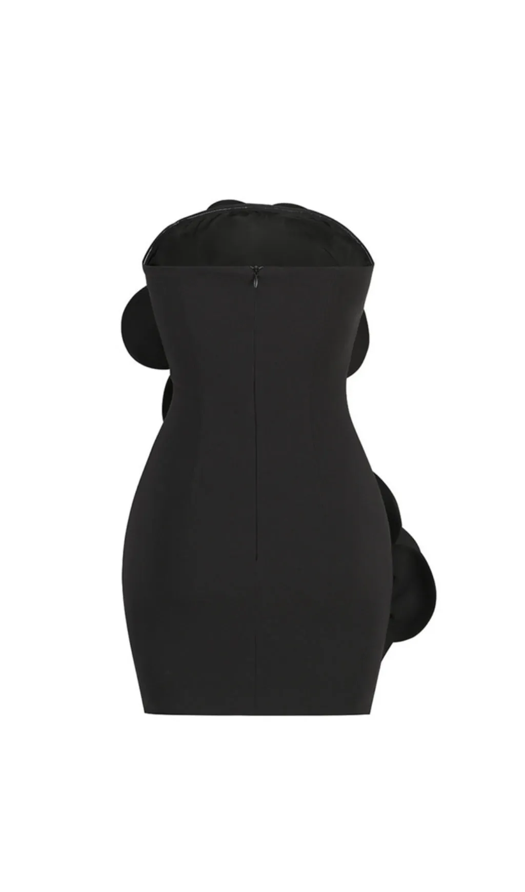 STRAPLESS FLOWER MINI DRESS IN BLACK Gloria Lanvin