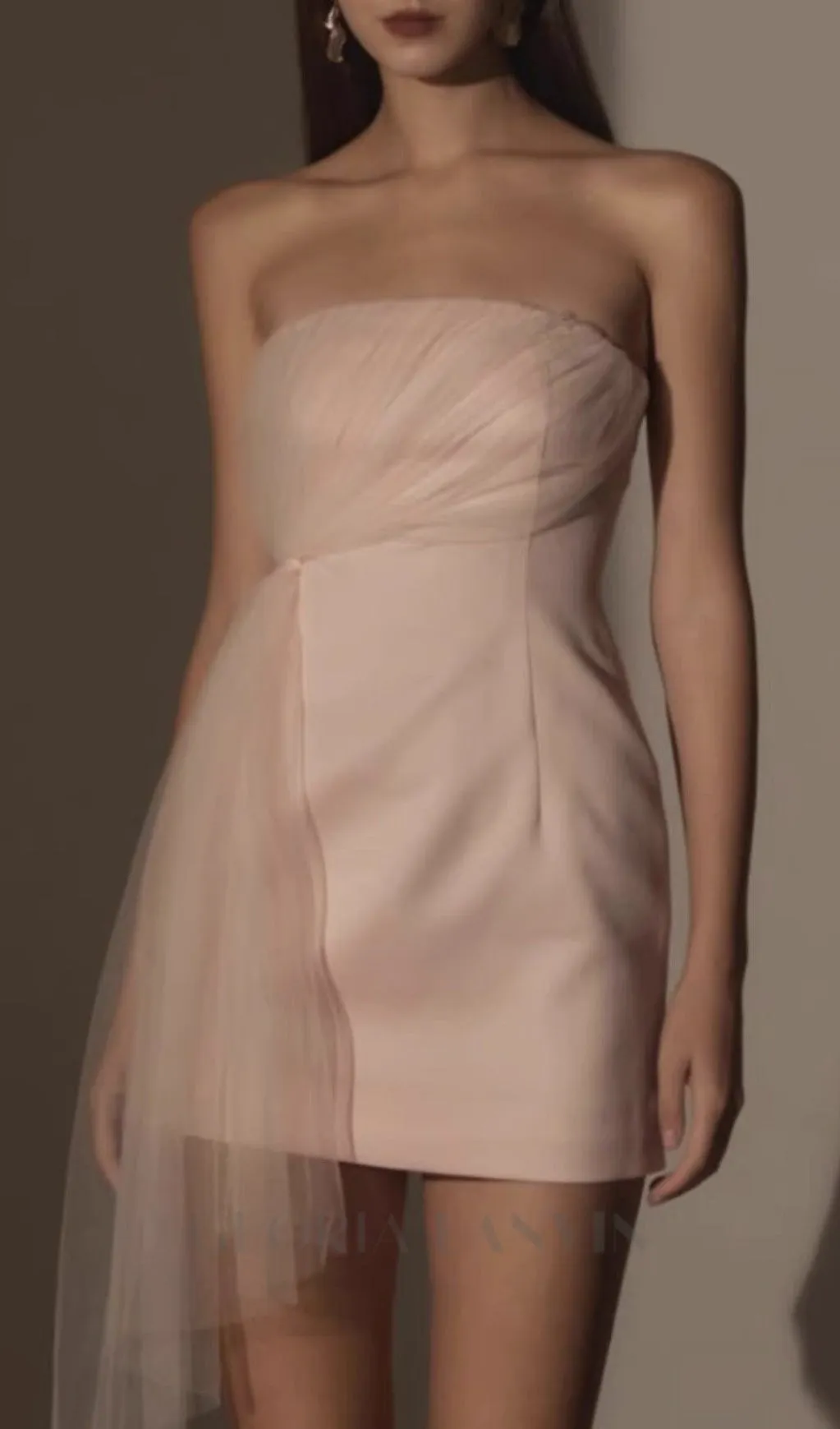 strapless mesh mini dress Gloria Lanvin