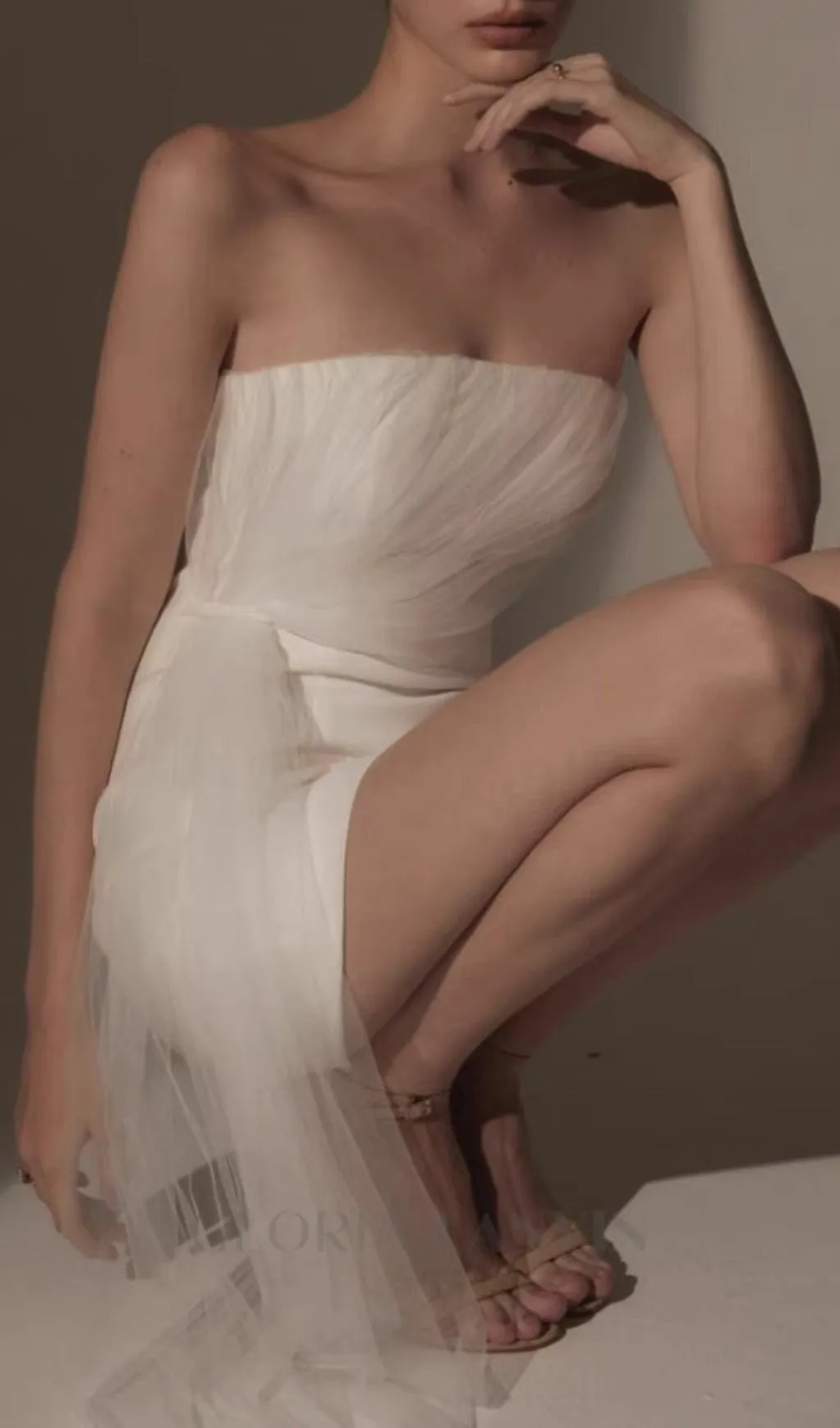 strapless mesh mini dress Gloria Lanvin