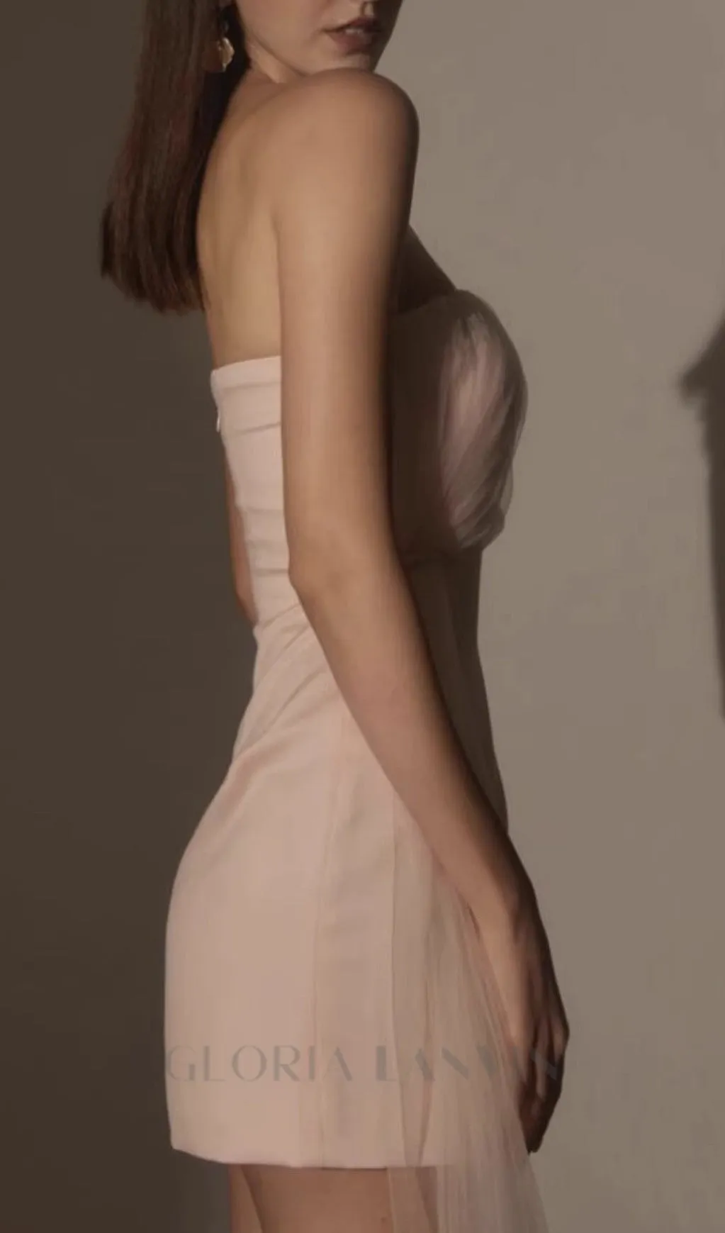 strapless mesh mini dress Gloria Lanvin