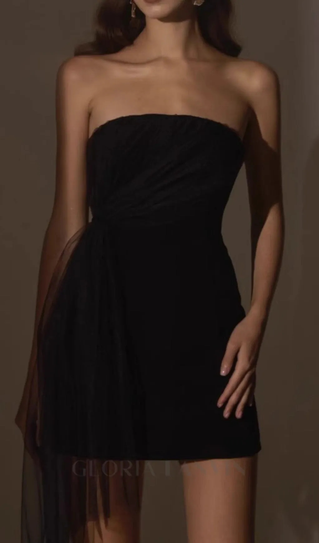 strapless mesh mini dress Gloria Lanvin