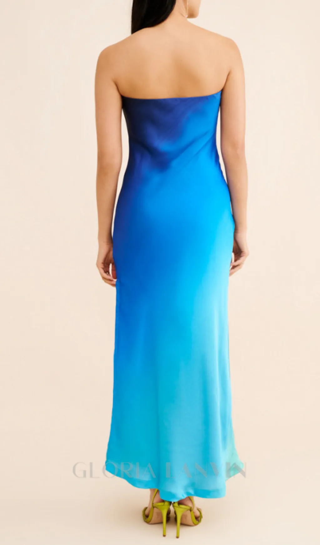 Strapless Ombre Maxi Dress Gloria Lanvin