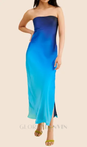 Strapless Ombre Maxi Dress Gloria Lanvin