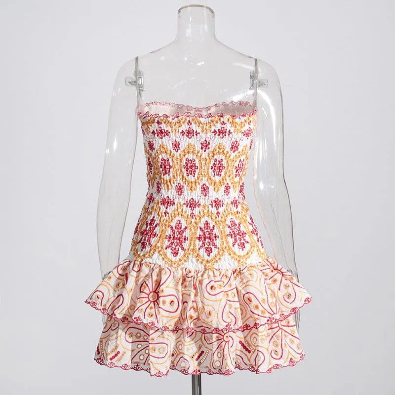 STRAPLESS RUFFLE MINI DRESS Gloria Lanvin