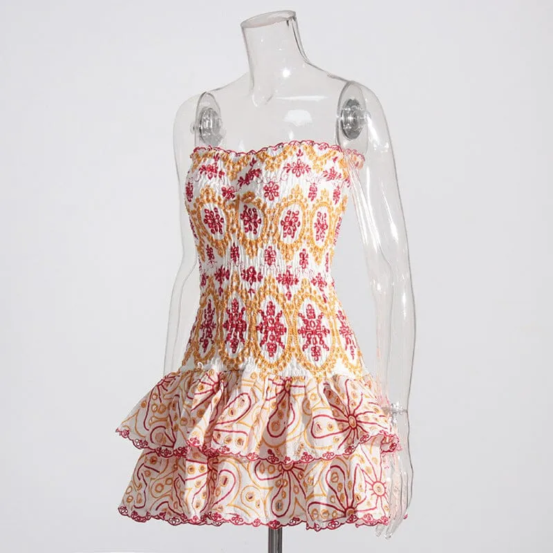 STRAPLESS RUFFLE MINI DRESS Gloria Lanvin