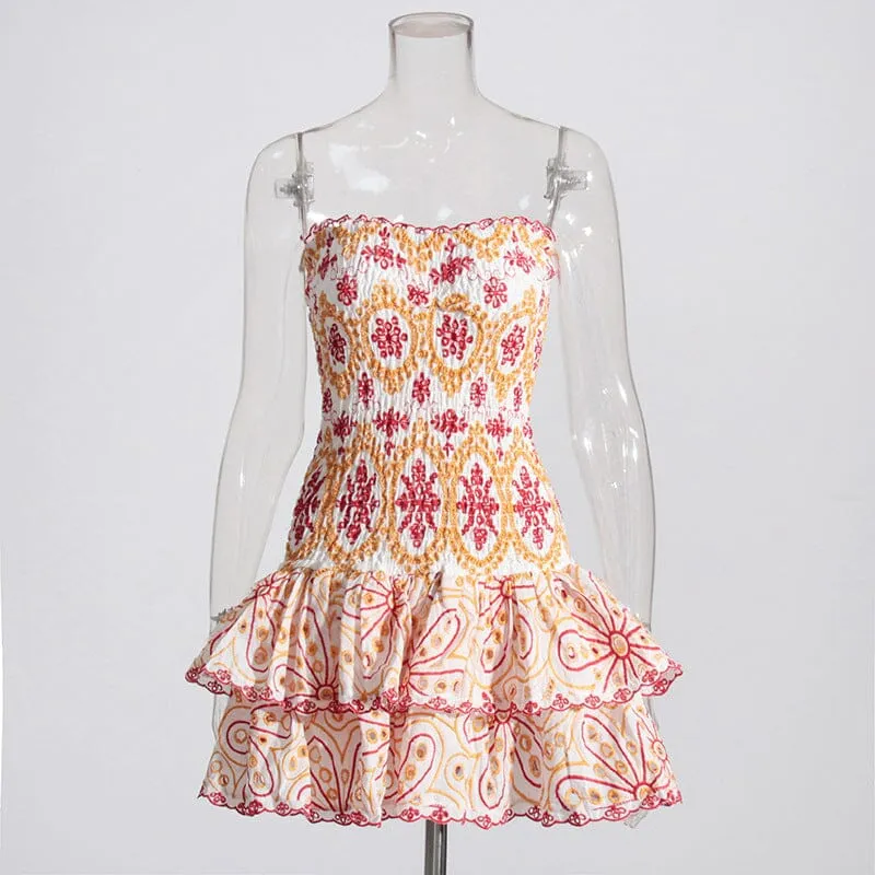 STRAPLESS RUFFLE MINI DRESS Gloria Lanvin