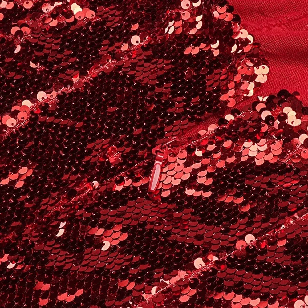 STRAPLESS SEQUIN MINI DRESS IN WINE RED Gloria Lanvin