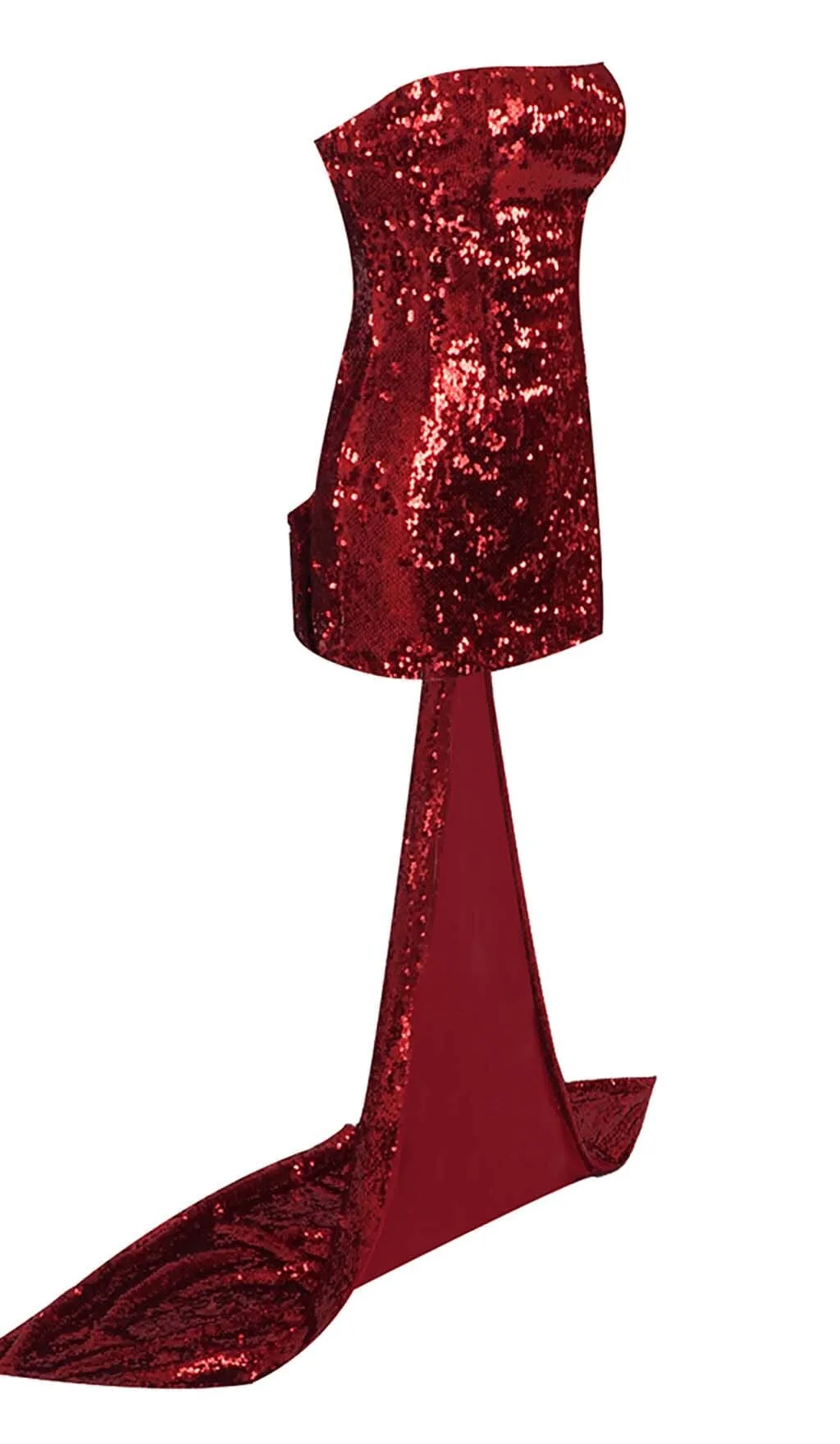STRAPLESS SEQUIN MINI DRESS IN WINE RED Gloria Lanvin