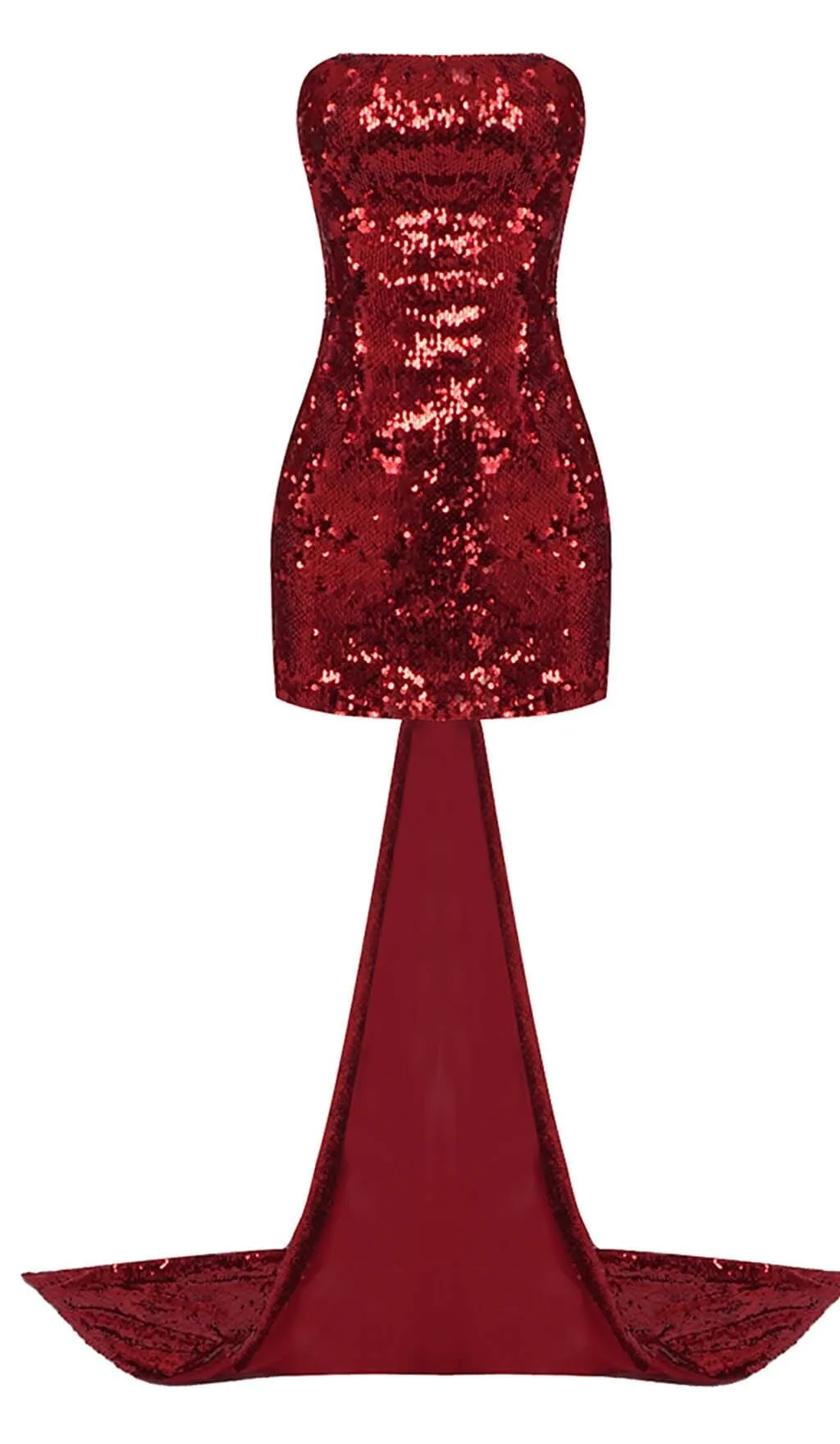STRAPLESS SEQUIN MINI DRESS IN WINE RED Gloria Lanvin