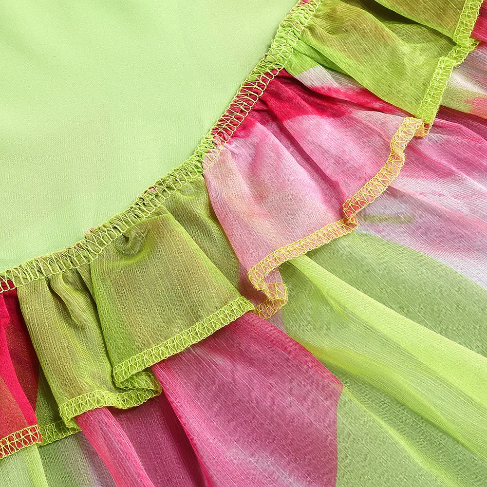 STRAPLESS SILK MAXI DRESS IN LIME ANTHURIUM Gloria Lanvin