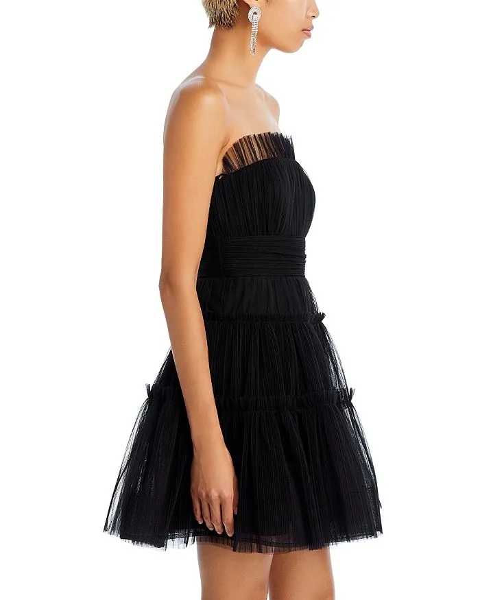 STRAPLESS TIERED TULLE MINI DRESS Gloria Lanvin