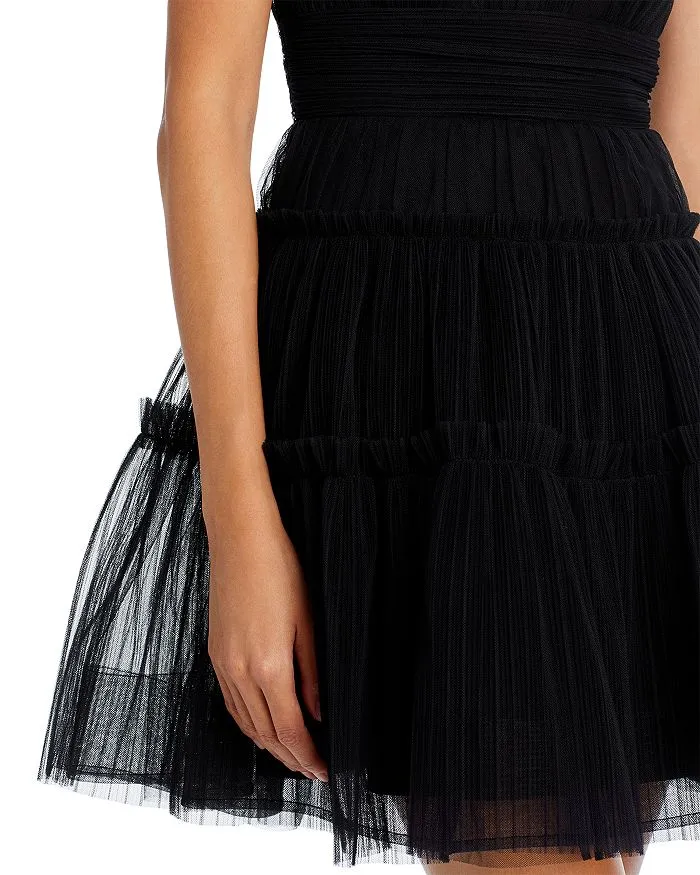 STRAPLESS TIERED TULLE MINI DRESS Gloria Lanvin