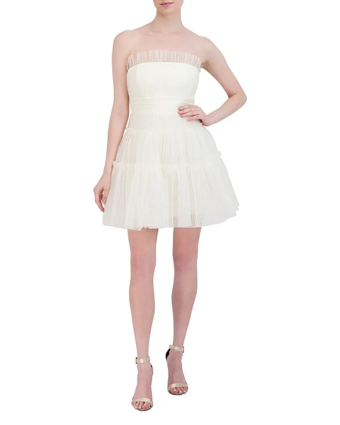 STRAPLESS TIERED TULLE MINI DRESS Gloria Lanvin
