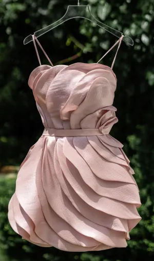 STRAPPY FLORAL WAISTED MINI DRESS Gloria Lanvin