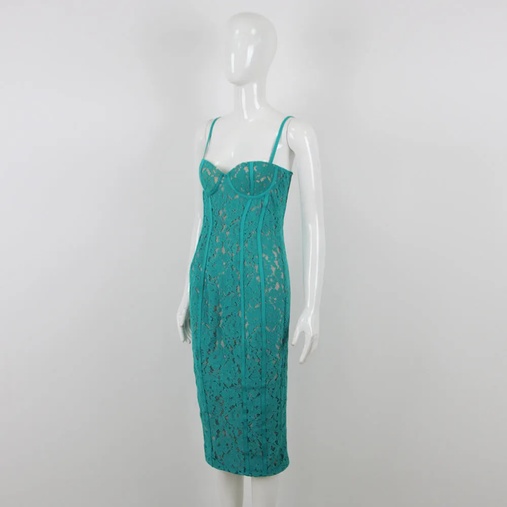 STRAPPY LACE MIDI DRESS Gloria Lanvin