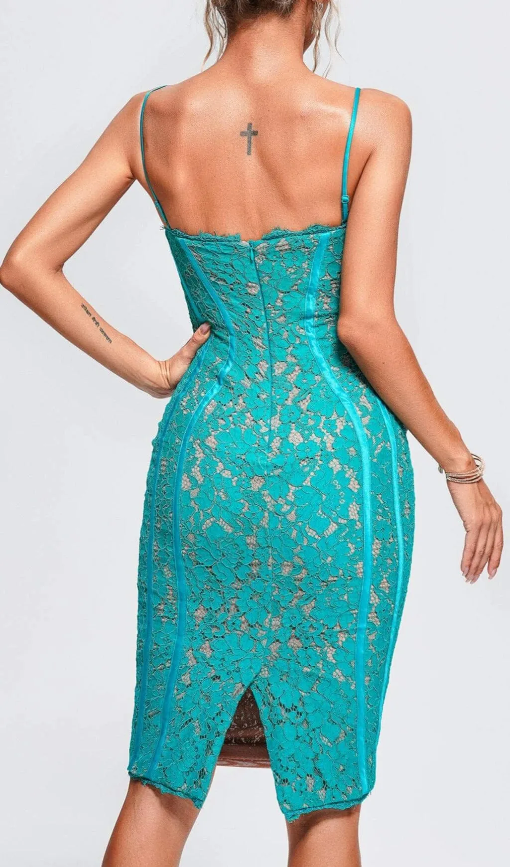 STRAPPY LACE MIDI DRESS Gloria Lanvin