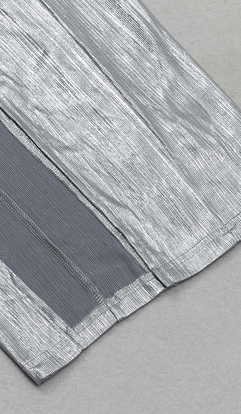 STRAPPY SPILT MIDI DRESS IN METALLIC SILVER Gloria Lanvin