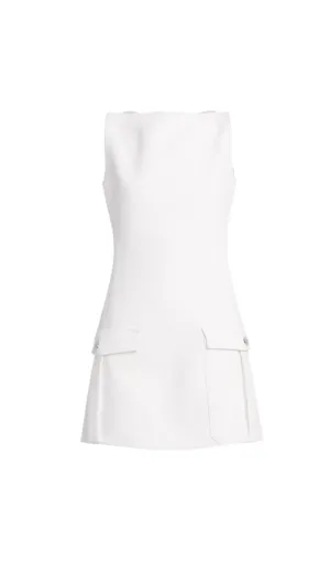 Stretch Crepe Strapless Mini dress in white Gloria Lanvin