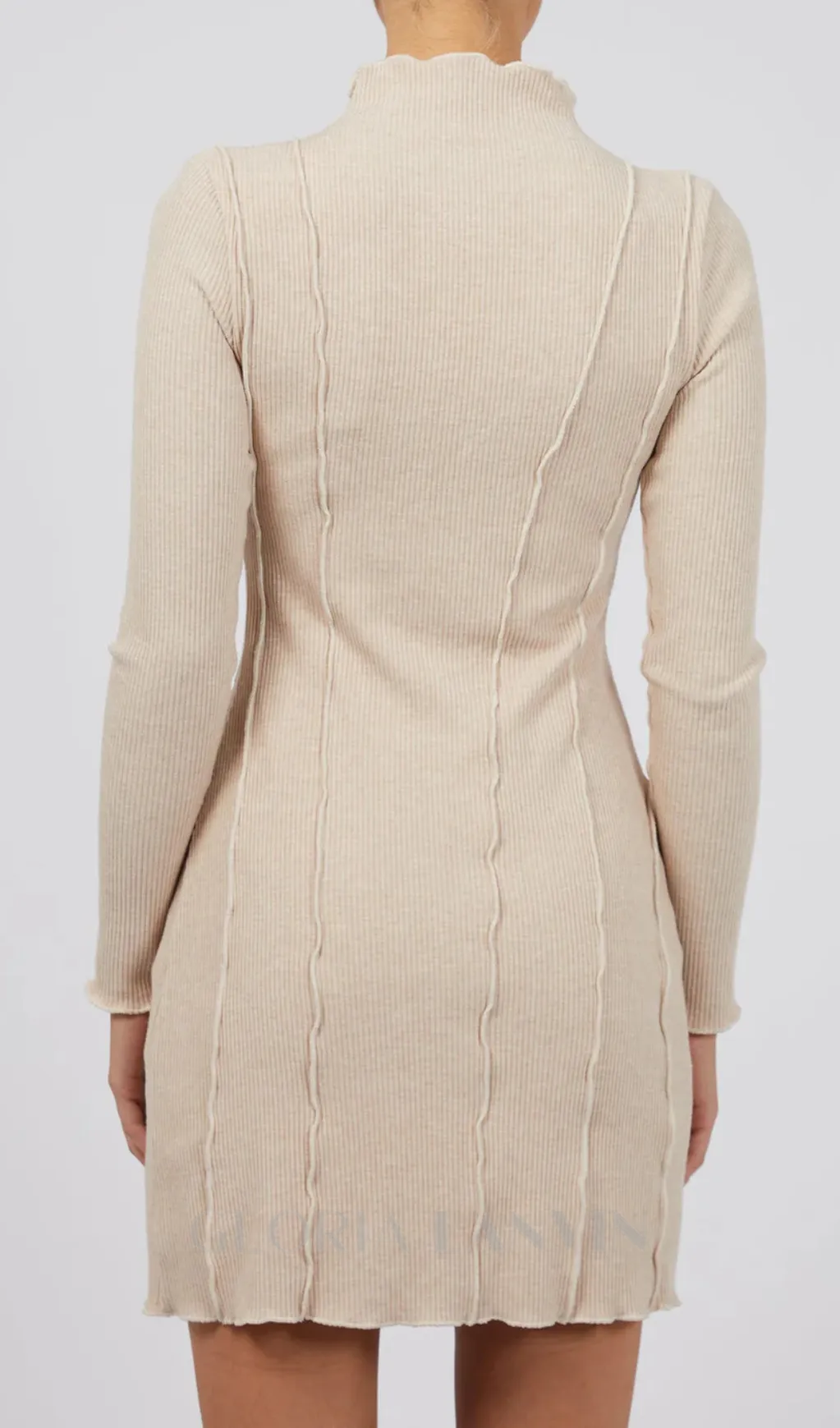 stripe-embellished knit Mini Dress in Natural Gloria Lanvin