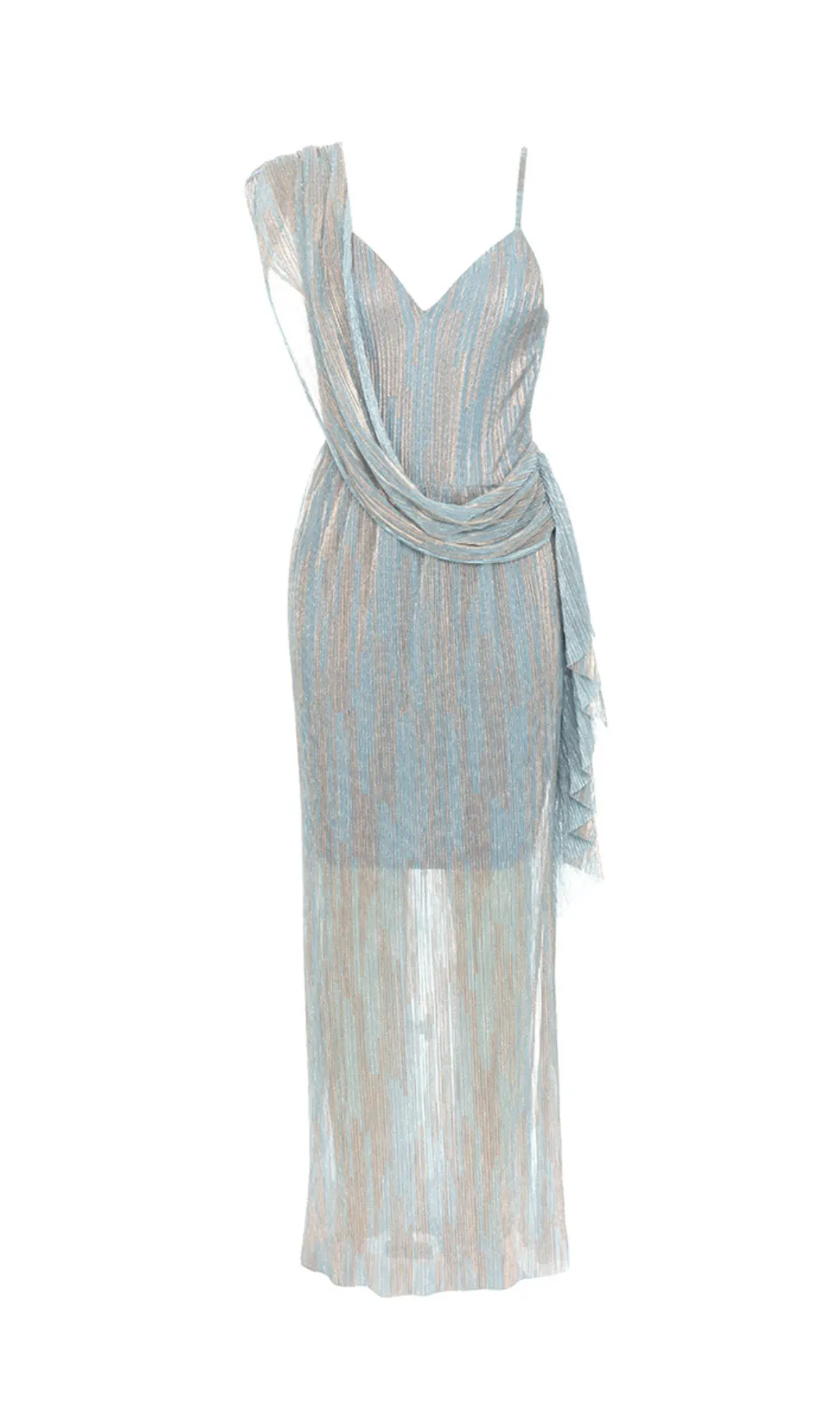 STRIPED CHIFFON MAXI DRESS Gloria Lanvin