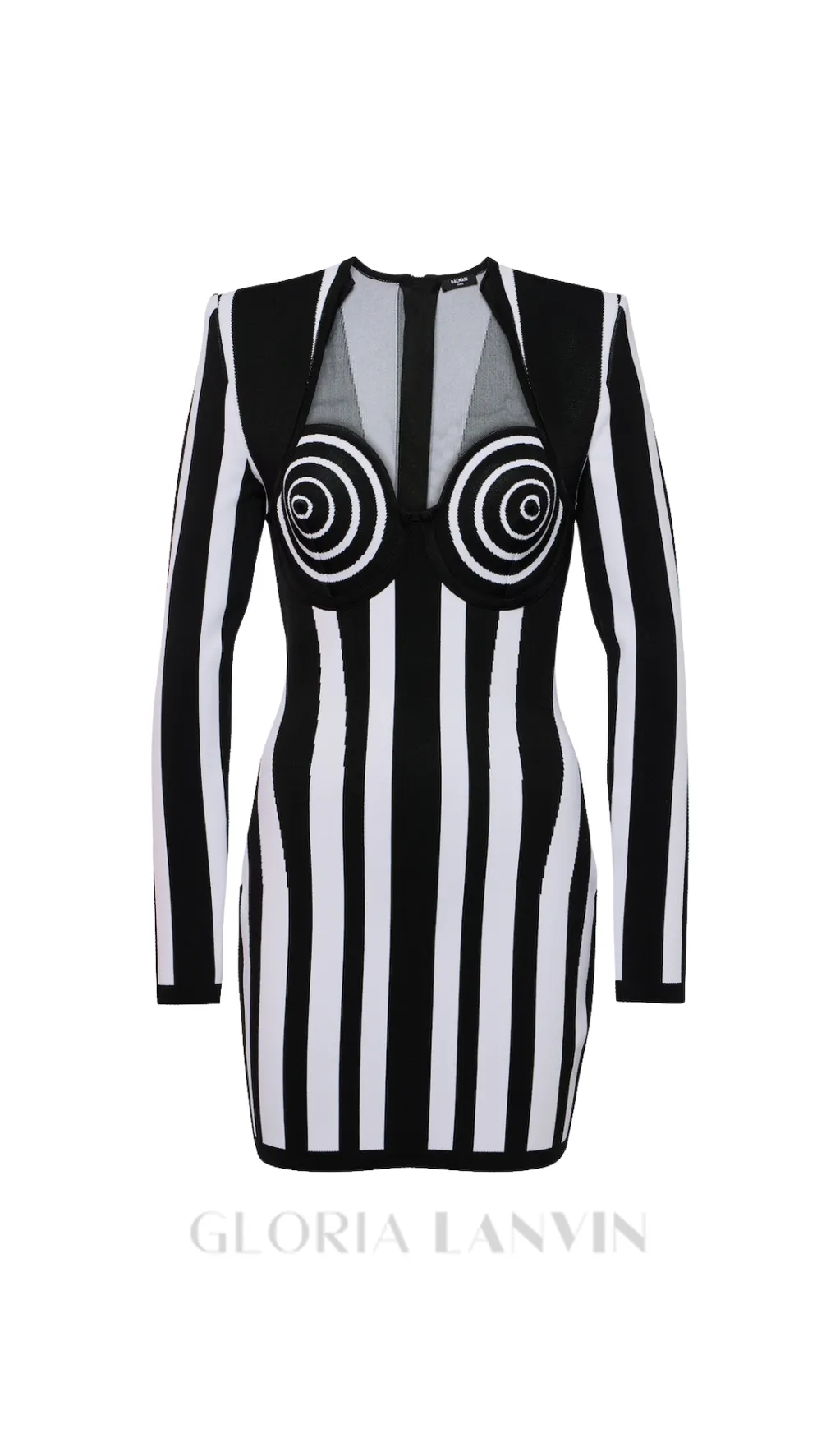 STRIPED KNIT BODYCON MINI DRESS Gloria Lanvin