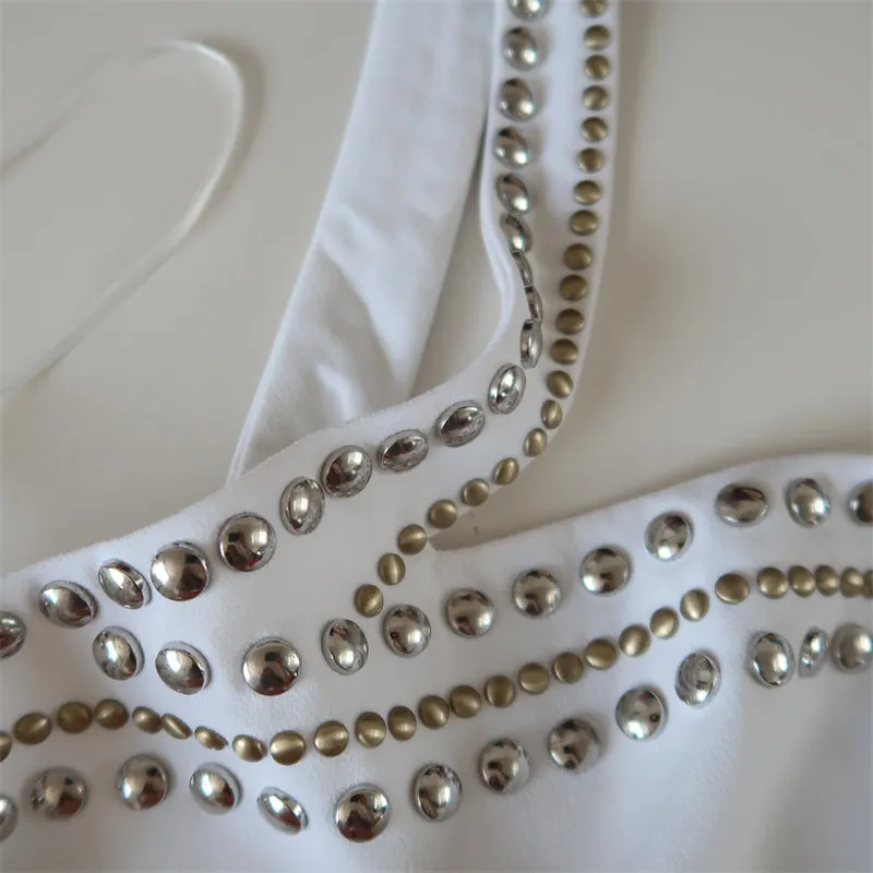 Studded embellished Mini Dress in white Gloria Lanvin
