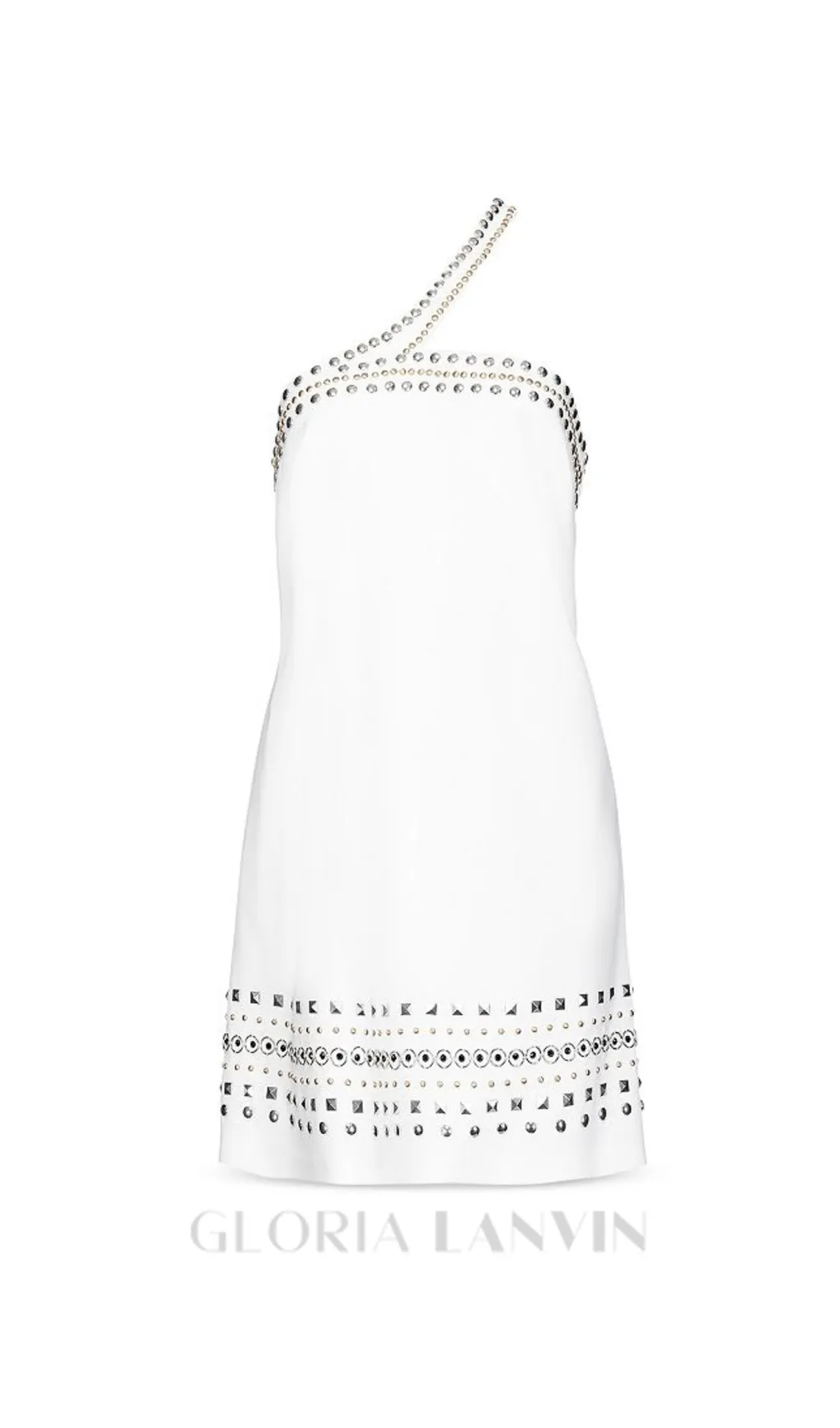 Studded embellished Mini Dress in white Gloria Lanvin