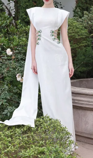 Stunner Sheath Symmetric Flap Sequin maxi Dress Gloria Lanvin