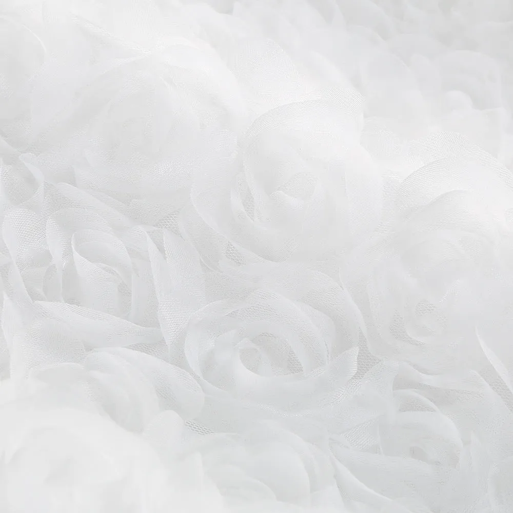 susanna 3D Flower Applique maxi Dress in white Gloria Lanvin