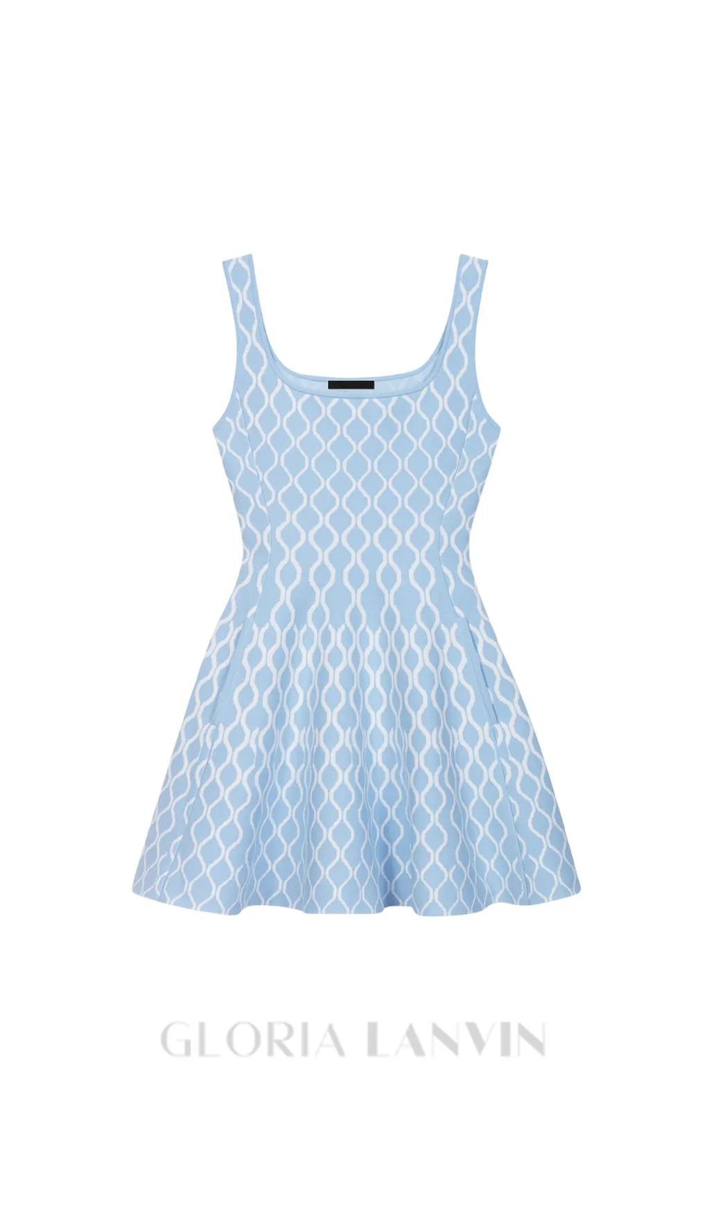 SUSIE BLUE JACQUARD KNIT MINI DRESS Gloria Lanvin