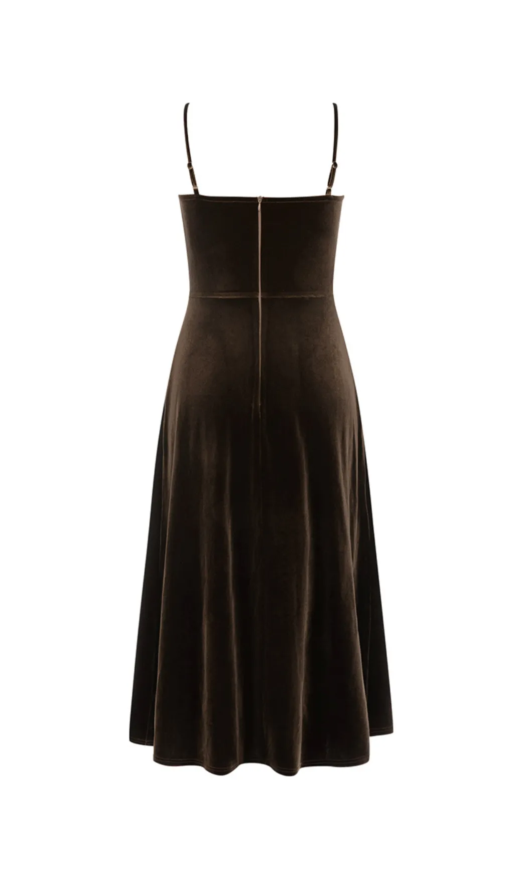 SUSPENDERS THIN STRAPS SLIMMING VELVET MAXI DRESS Gloria Lanvin