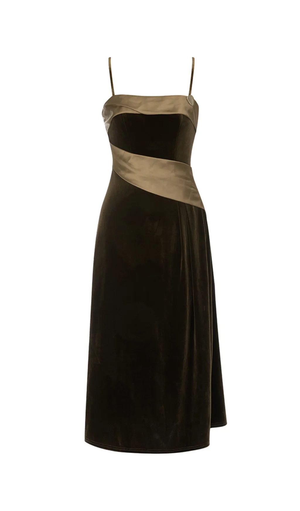 SUSPENDERS THIN STRAPS SLIMMING VELVET MAXI DRESS Gloria Lanvin