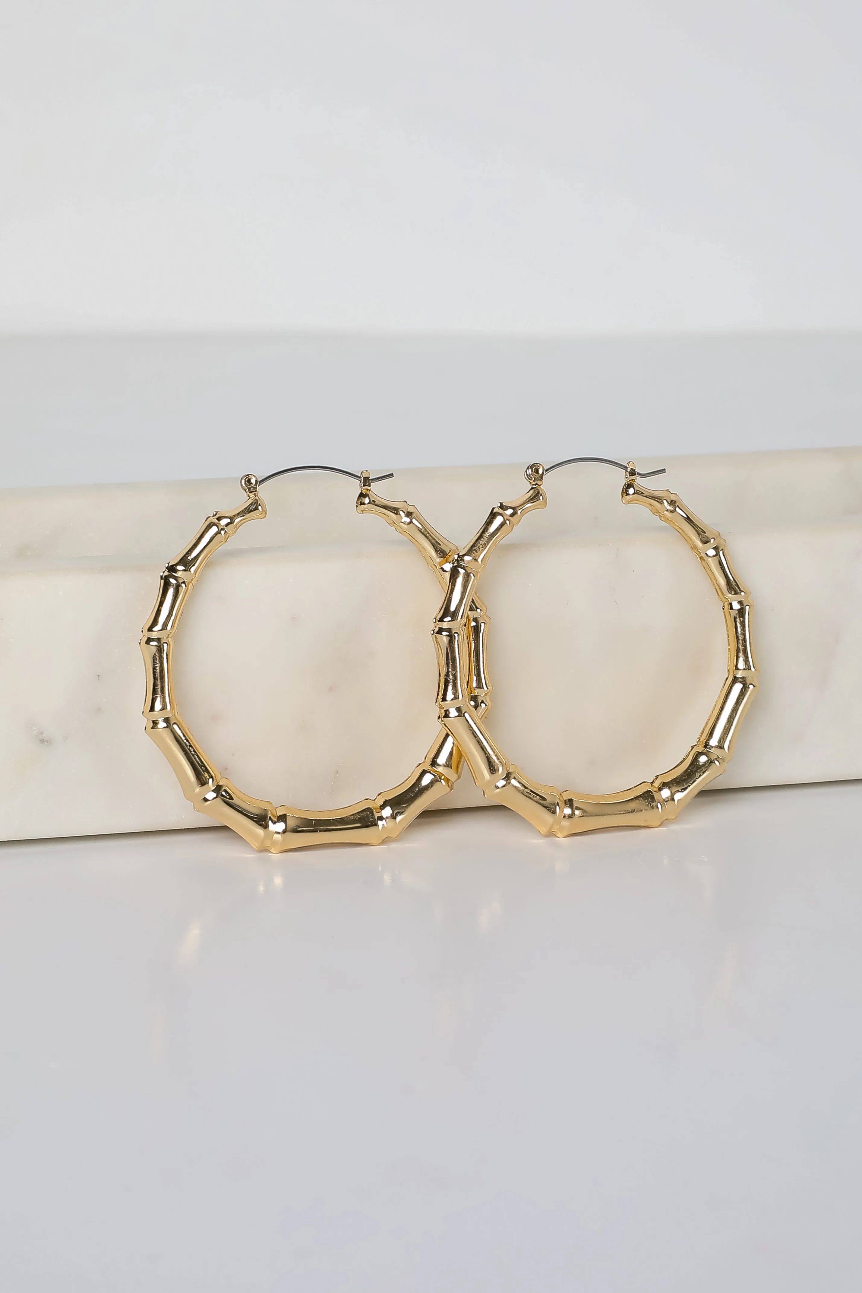 Sutton Gold Textured Hoop Earrings