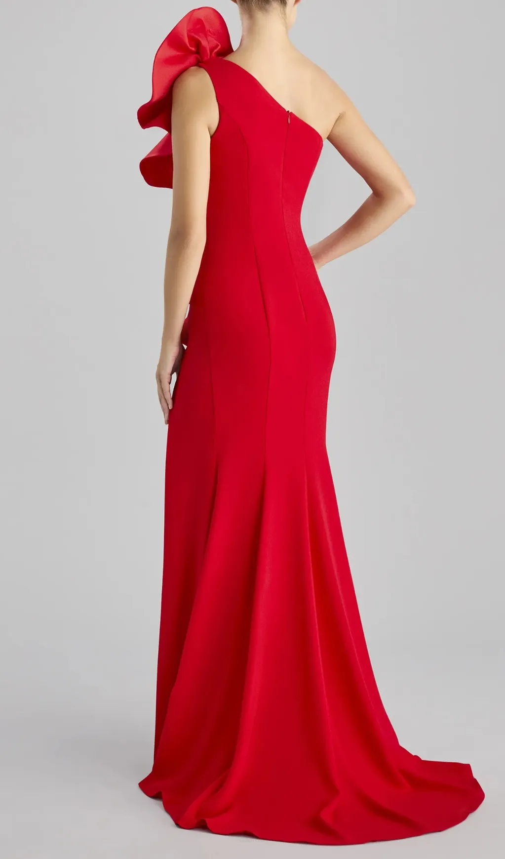 suzanne flower mermaid crepe maxi dress in red Gloria Lanvin