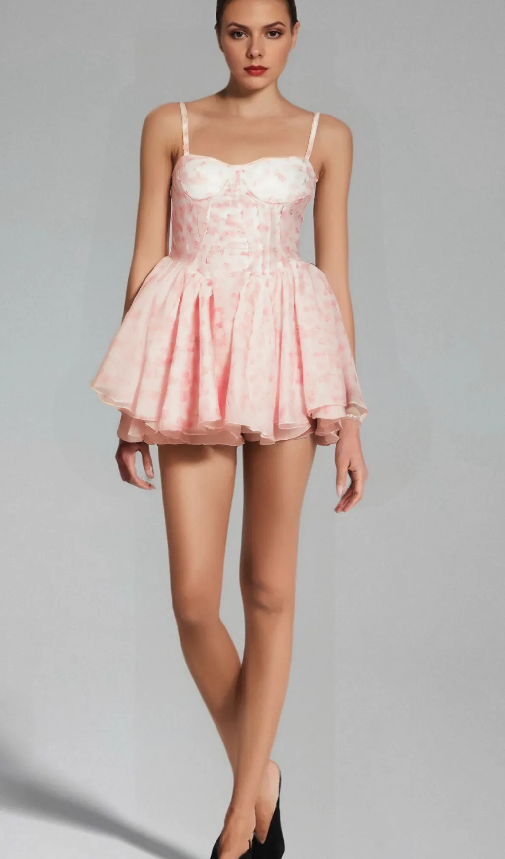 Thrse pink floral-print puffy mini dress Gloria Lanvin
