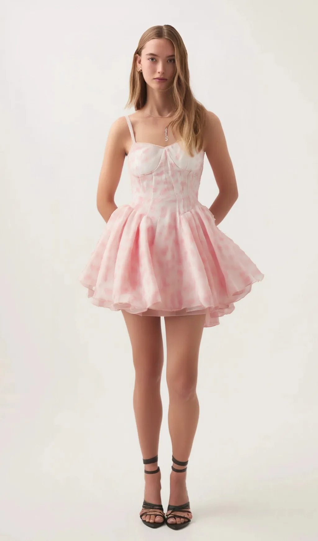 Thrse pink floral-print puffy mini dress Gloria Lanvin
