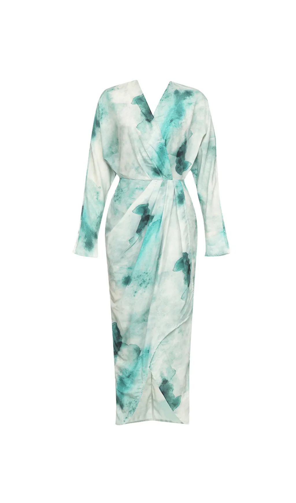 TIE DYE TWIST FRONT WRAP HEM MAXI DRESS Gloria Lanvin
