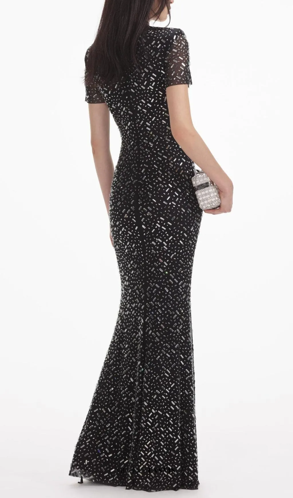 tiffany Crystal embellished Maxi Dress in black Gloria Lanvin