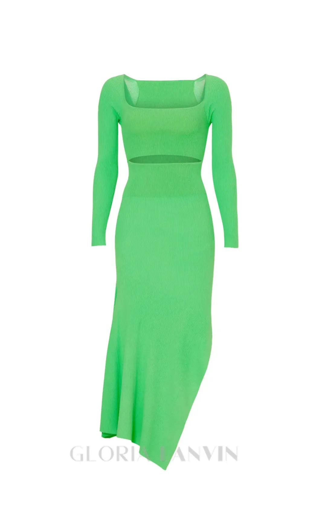 tiffany long sleeve cutout cocktail dress in green Gloria Lanvin