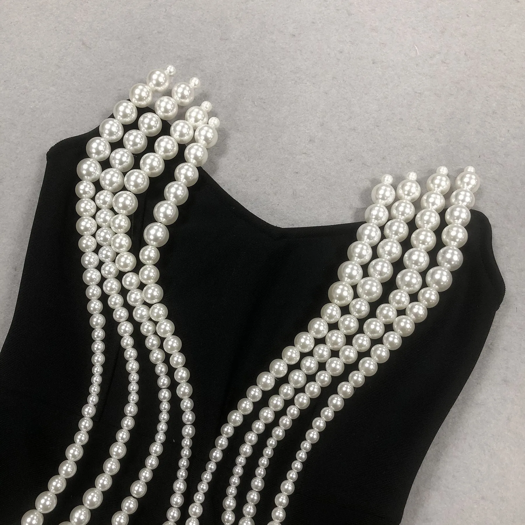 tiffany Pearl Bandage Sleeveless Maxi Dress in black Gloria Lanvin