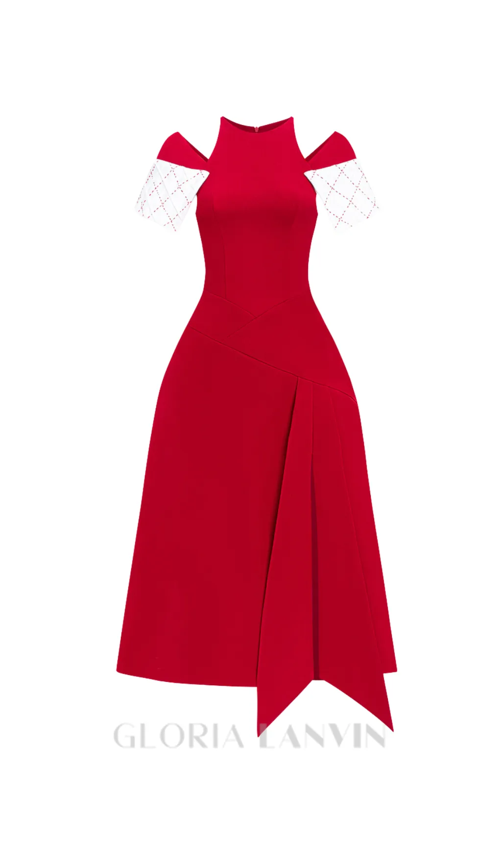 TIFFANY TWO-TONE SLIT MIDI DRESS Gloria Lanvin