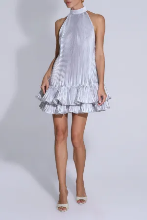 tina Double-layer ruffled halter neck mini dress in white Gloria Lanvin
