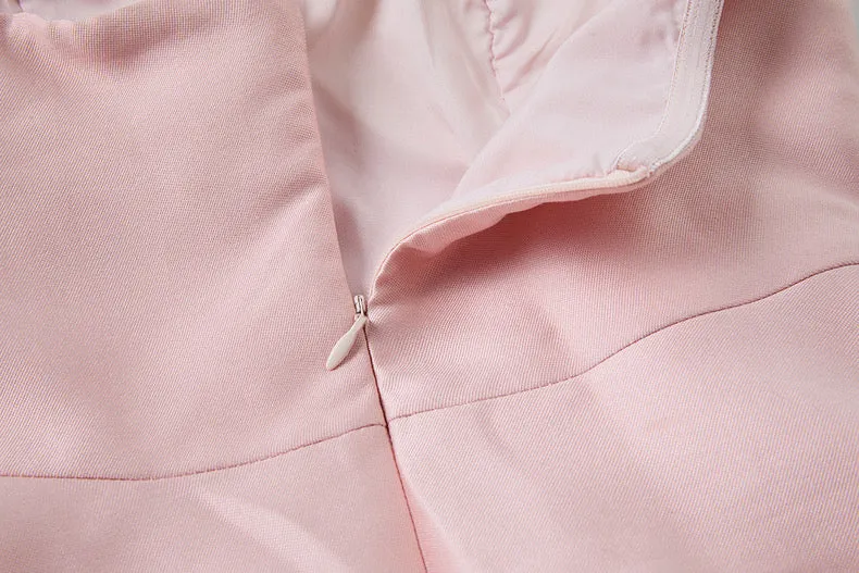 Tina flower strapless mini Dress in pink Gloria Lanvin