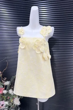 tracy floral jacquard mini dress in yellow Gloria Lanvin