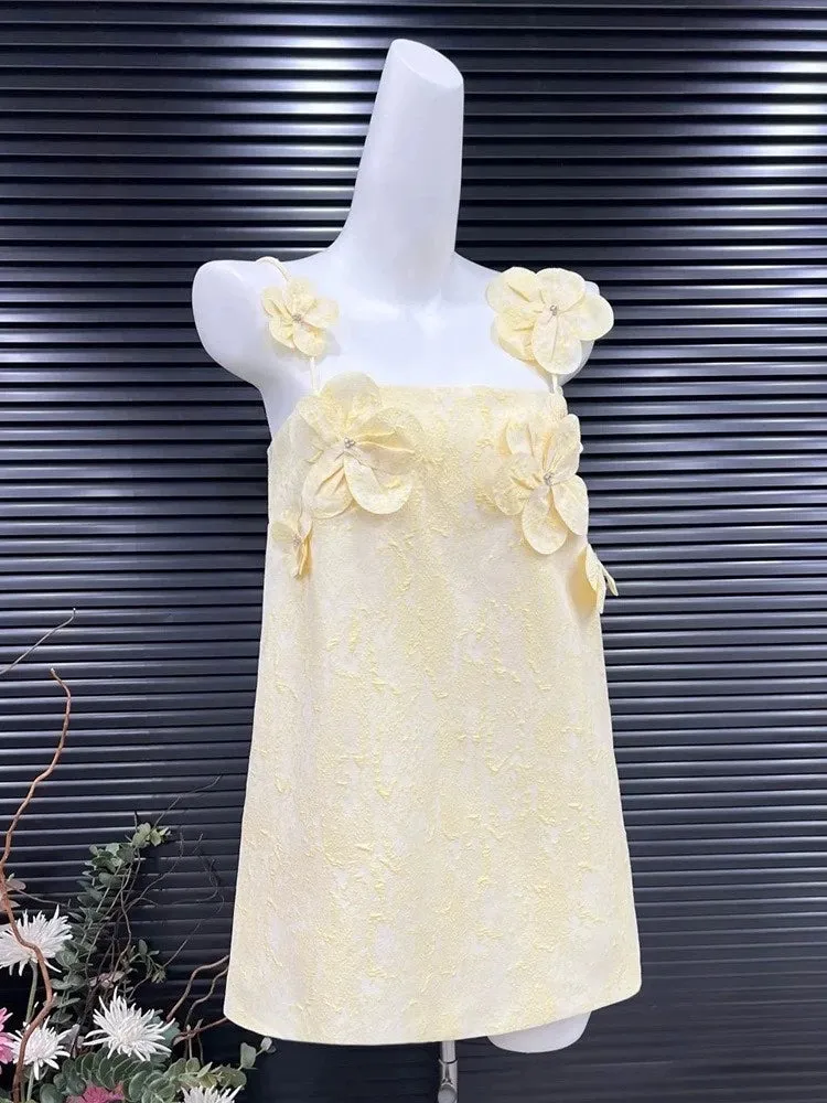 tracy floral jacquard mini dress in yellow Gloria Lanvin