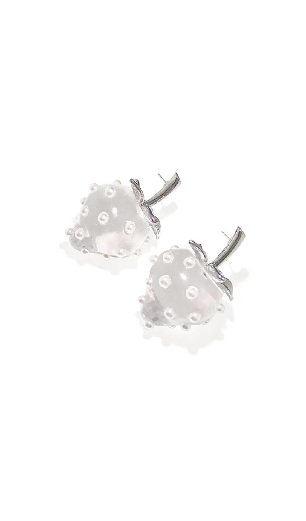 Transparent strawberry acrylic earrings Gloria Lanvin